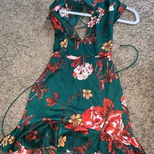 Emerald Green Criss Cross back dress.